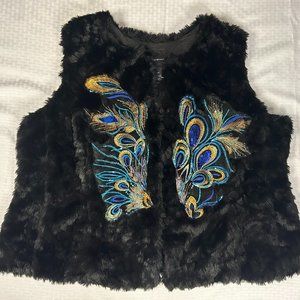 Upcycled Faux Fur/Sequin Vest Plus Size 26/28